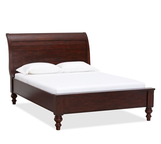 Pottery Barn ASHBY SLEIGH BED Rustic Mahogany Stain pottery barn labor day sale