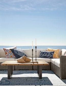 Pottery Barn HUNTINGTON ALL-WEATHER WICKER SQUARE-ARM SECTIONAL SET pottery barn labor day sale