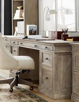 Pottery Barn LIVINGSTON LARGE DESK Gray Wash pottery barn home office sale 20% off