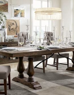 Pottery Barn LORRAINE EXTENDING DINING TABLE Hewn Oak pottery barn dining furniture sale 20% off