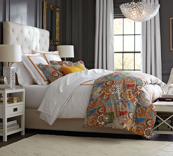 Pottery Barn LORRAINE TUFTED TALL BED & HEADBOARD pottery barn buy more save more sale