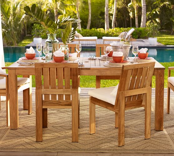 Pottery Barn MADERA TEAK RECTANGULAR EXTENDING DINING TABLE pottery barn labor day sale