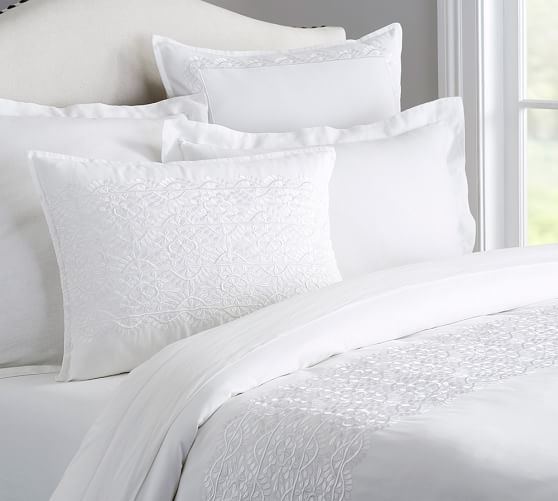 Pottery Barn MARJORELLE EMBROIDERED DUVET COVER & SHAM pottery barn end of season sale pottery barn end of summer sale