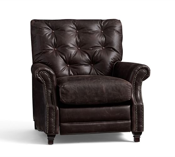 Pottery Barn PATTERSON LEATHER RECLINER pottery barn buy more save more sale