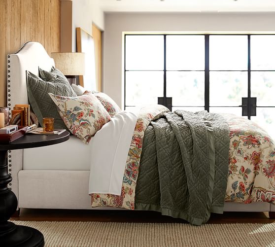 Pottery Barn RALEIGH CAMELBACK BED & HEADBOARD pottery barn premier event sale candace rose