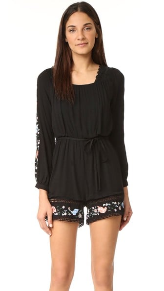 RahiCali Dahlia Lace Up Romper Black Shopbop lace-up rompers candace rose