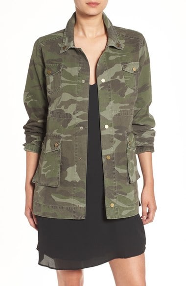 SINCERELY JULES 'Alexa' Camo Cotton Military Jacket Camo military jackets nordstrom candace rose