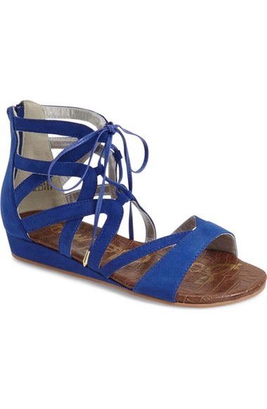 Sam Edelman 'Danica' Lace-Up Sandal (Toddler, Little Kid & Big Kid) Sailor Blue back to school shoes for little girls candace rose nordstrom