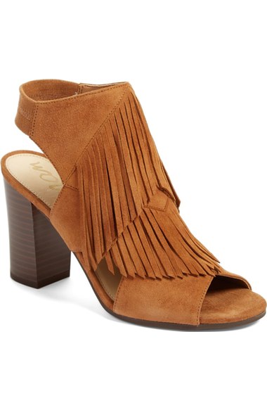 Sam Edelman 'Elaine' Fringe Sandal (Women) Saddle Suede block heel sandals