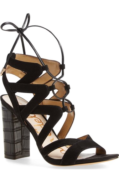 Sam Edelman 'Yardley' Lace-Up Sandal (Women) Black block heel sandals summer 2016
