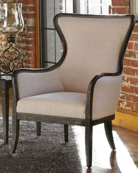 Sandy Wing Chair Sandy White horchow flash sale candace rose