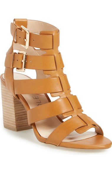 Sole Society 'Rhea' Sandal (Women) Cognac Leather block heel sandals summer 2016