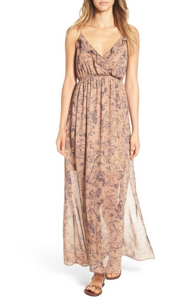 Soprano Print Maxi Dress Brown Blue Floral Print dresses summer fall 2016 nordstrom candace rose