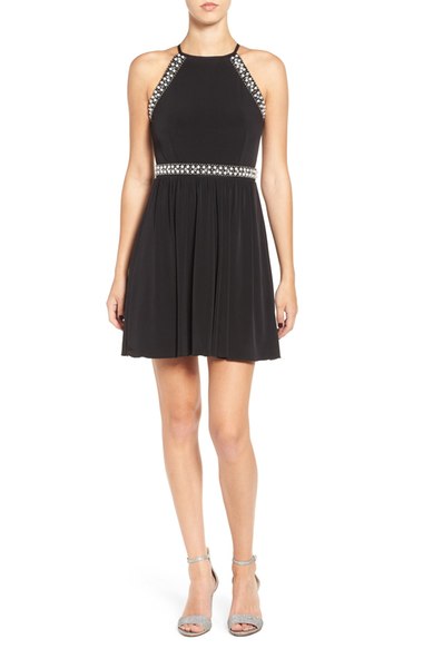 Speechless Embellished Skater Dress Black skater dresses summer wedding 2016