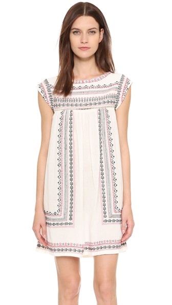 Star Mela Allie Embroidered Dress Ecru Red Black Shopbop end of season sale summer