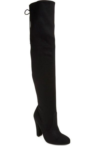 Steve Madden 'Gleemer' Over the Knee Boot (Women) Black Suede Nordstrom anniversary sale women's shoes under $100