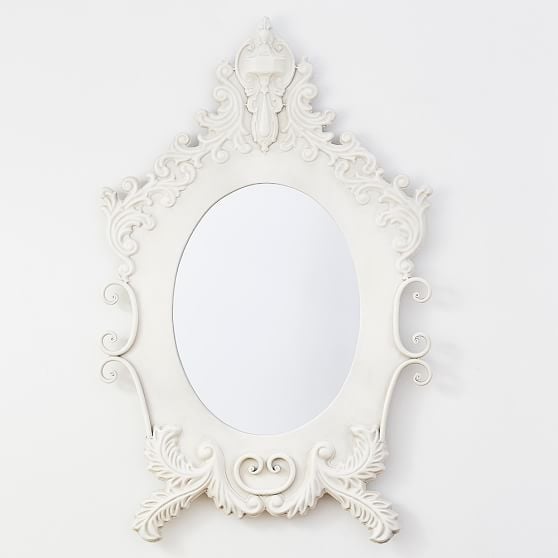 The Emily & Meritt Antiqued Ornate Mirror Antique White Pottery Barn Teen collection