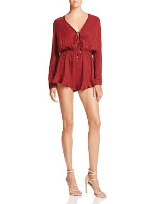The Jetset Diaries Colonial Lace-Up Romper bloomingdales lace-up rompers candace rose