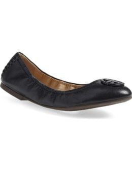 Tory Burch 'Allie' Ballet Flat (Women) (Nordstrom Exclusive) Black Leather Nordstrom anniversary sale women's shoes under $200