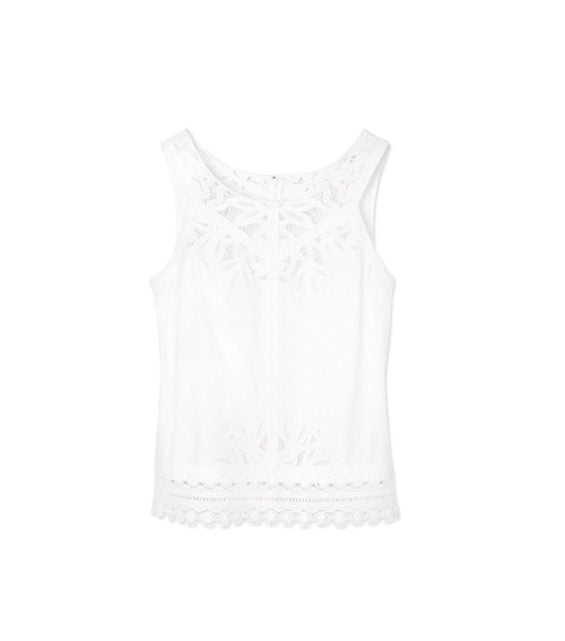 candace rose Tory Burch LYDIA TOP White Embroidered tory burch private sale candie anderson