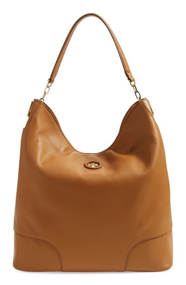 Tory Burch Leather Hobo (Nordstrom Exclusive) Bark Nordstrom anniversary sale women's handbags under $500