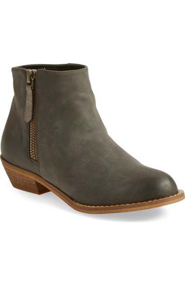 Tucker + Tate 'Tandemm' Zipper Bootie (Toddler, Little Kid & Big Kid) Pewter Faux Leather back to school shoes for little girls candace rose nordstrom
