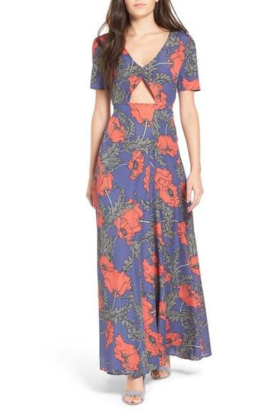 Tularosa 'Desi' Floral Print Maxi Dress Navy  floral print dresses nordstrom candace rose