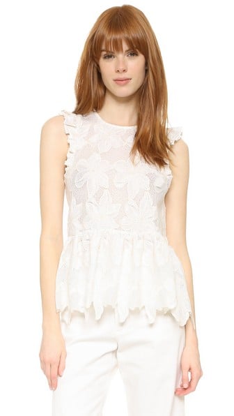 Twelfth St. by Cynthia Vincent Ruffle Shell Top Natural Shopbop end of season sale summer