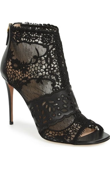candace rose blog Valentino Lace Peep Toe Bootie (Women) Black Lace nordstrom candie anderson