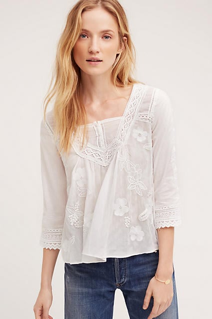  Vanessa Virginia Collaged Lace Top White Anthropologie extra 25% off sale
