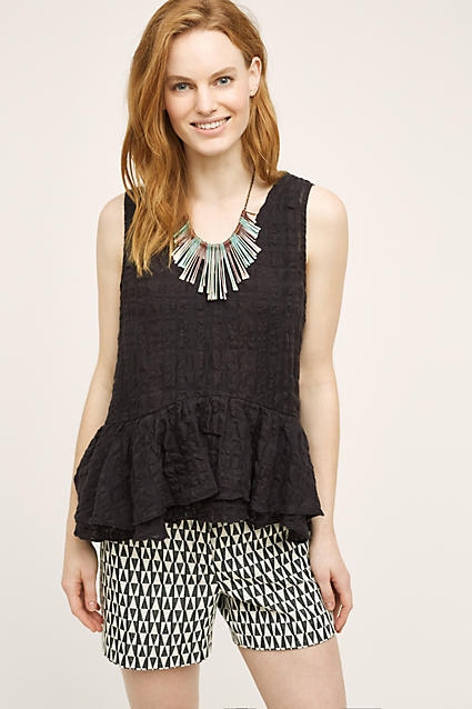 Vanessa Virginia Fluttered Swing Tank Top Black Anthropologie extra 25% off sale 