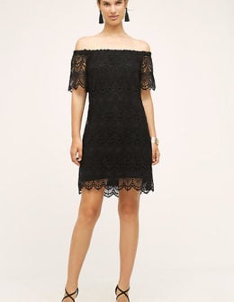 Velvet by Graham and Spencer Eyelet Off The Shoulder Swing Dress Black swing dresses summer 2016