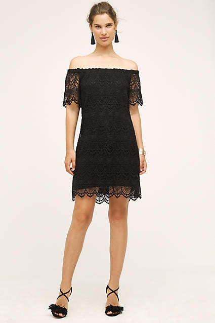 Velvet by Graham and Spencer Eyelet Off The Shoulder Swing Dress Black swing dresses summer 2016