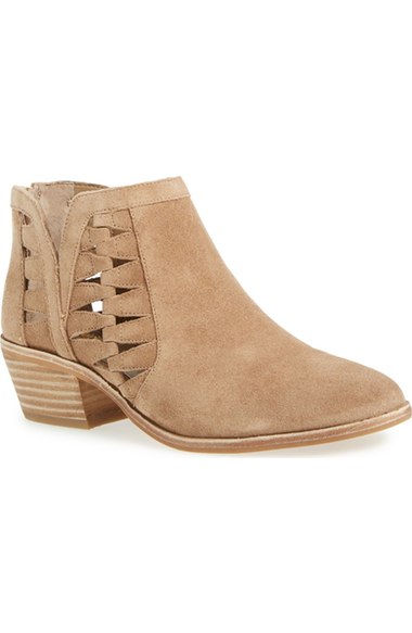 Vince Camuto 'Peera' Cutout Bootie (Women) (Nordstrom Exclusive) Khaki Suede Nordstrom anniversary sale women's shoes under $100