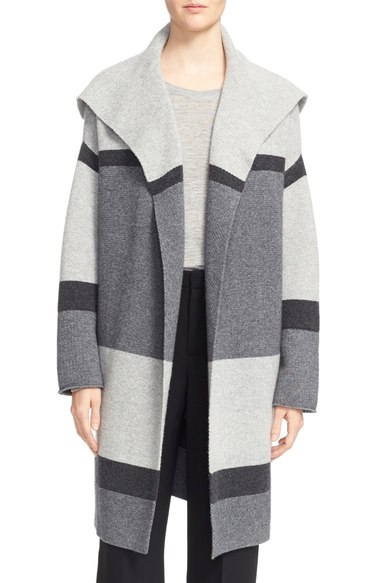 Vince Colorblock Wool & Cashmere Knit Car Coat Heather Steal Stone Carbon Nordstrom anniversary sale anniversary sale women's fashion under $500