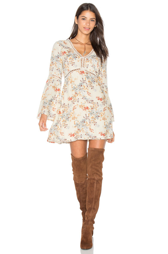 WAYF Pembrook Swing Dress Beige Floral Print swing dresses summer 2016