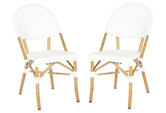 White Rivoli Bamboo Side Chairs, Pair One Kings Lane furniture warehouse sale candace rose anderson