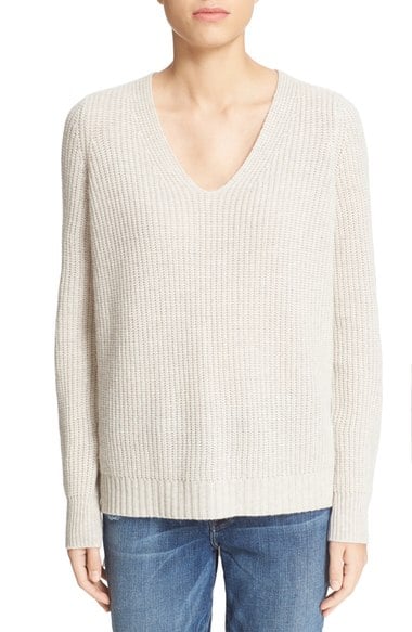 autumn cashmere Shaker Stitch V-Neck Cashmere Sweater Mojave Nordstrom anniversary sale women's fashion under $500