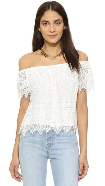 cupcakes and cashmere Sunset Lace Off Shoulder Top Ivory Shopbop end of season sale summer 2016 fashion