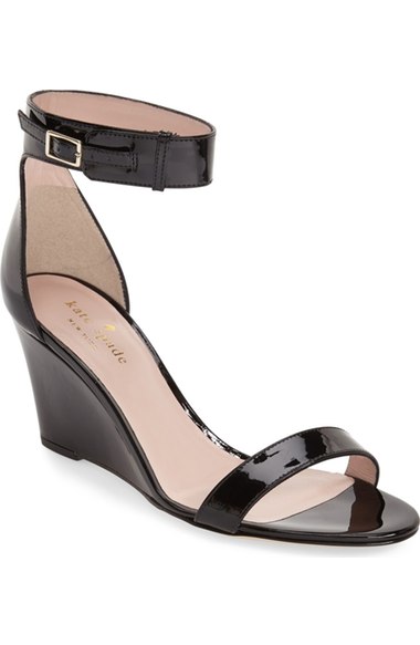 kate spade new york 'ronia' wedge sandal (Women) Black Patent wedge sandals fall 2016 candace rose