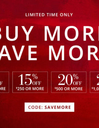 Save up to 25% off at the Pottery Barn Buy More Save More Sale happening now until Labor Day, Monday, September 5, 2016.