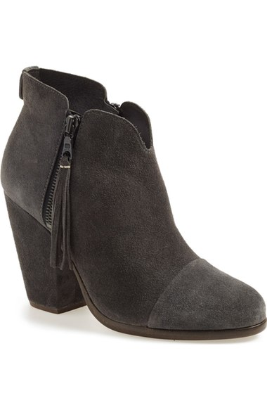rag & bone 'Margot' Fringe Cap Toe Bootie (Women) Asphalt Suede Nordstrom anniversary sale women's shoes under $500