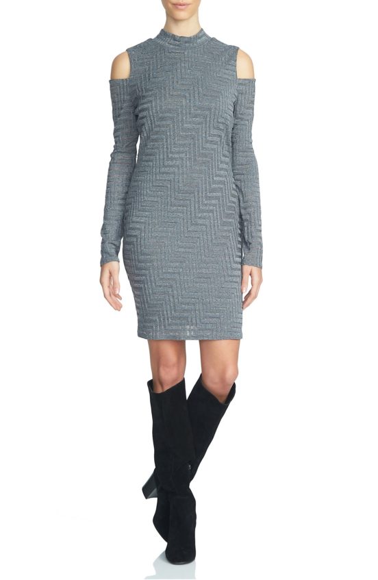 1.State Cold Shoulder Sweater Dress Concrete Heather sweater dresses fall 2016