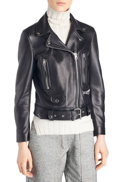 ACNE Studios 'Mock' Leather Moto Jacket Black leather moto jackets fall 2016