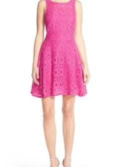 BB Dakota 'Renley' Lace Fit & Flare Dress (Nordstrom Exclusive) Hula Pink nordstrom summer clearance Sale