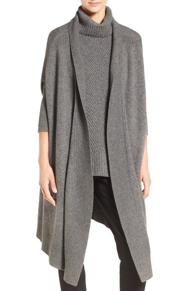 BOSS 'Farela' Wool & Cashmere Drape Front Cardigan Open Gy cashmere cardigans fall 2016