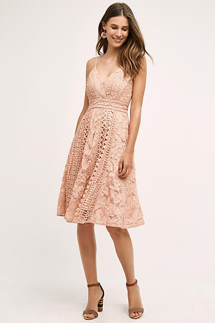 Champagne and Strawberry Lace Dress Pink Anthropologie anthro days
