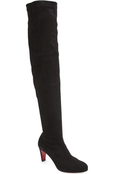 Christian Louboutin 'Alta' Over the Knee Boot Black Velvet over the knee boots fall 2016
