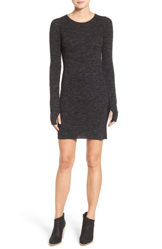 Current/Elliott 'The Melange' Wool & Linen Sweater Dress Black Melange sweater dresses fall 2016