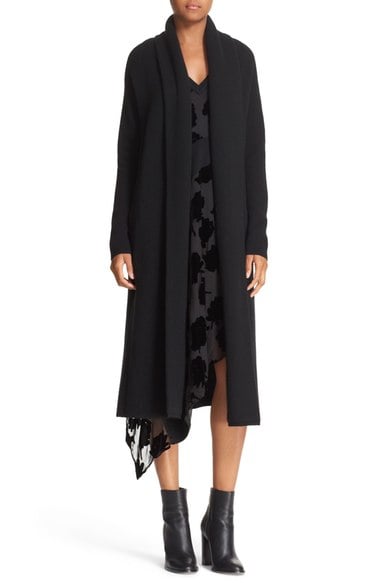 DKNY Cashmere Blend Maxi Sweater Coat Black cashmere cardigans fall 2016